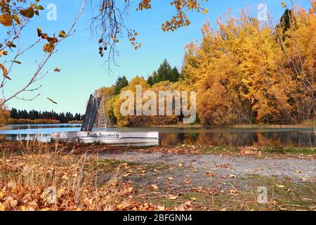 Schöne Natur in der Nähe von Ruataniwha See, Twizel, Neuseeland Stockfoto