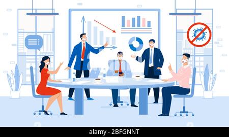 Besprechung des Gewinnverlusts in der Geschäftssitzung in Office Stock Vektor