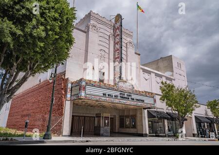 Das Warner Grand Theater in San Pedro, CA ist während der Covid-19-Krise geschlossen Stockfoto