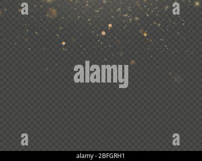 Overlay-Effekt Glitzer Gold Licht Glanz-Effekt auf transparentem Hintergrund. EPS 10 Stock Vektor
