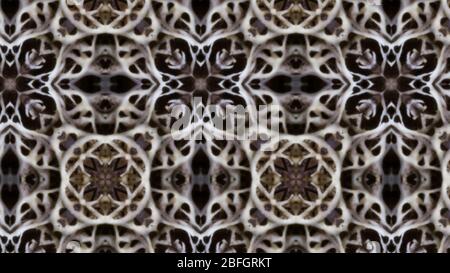 Muster und Textur mit kalideScope-Effekt. Optische Illusion Illustration psychedelischen Stil Hintergrund. Stockfoto