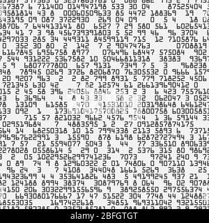 Zufällige Symbole nahtlose Muster. Schwarze Zahlen auf weißem Hintergrund Stock Vektor