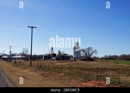 Hammon USA - 6. Januar 2015 - Getreideaufzug in Hammon in Oklahoma USA Stockfoto