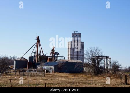 Hammon USA - 6. Januar 2015 - Getreideaufzug in Hammon in Oklahoma USA Stockfoto