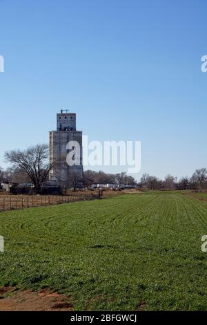 Hammon USA - 6. Januar 2015 - Getreideaufzug in Hammon in Oklahoma USA Stockfoto