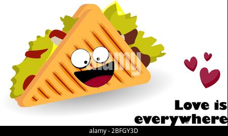 Sandwich-Songonage. Doppelt toasten. Vektorgrafik. Fast Food. Stock Vektor