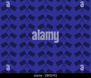 Gekreuzt mit schwarz-weiß karierten Fahnen nahtlose Muster Hintergrund Vektor endlose Textur. Ursprünglichen Konzept von Motor Bike Sport Stock Vektor