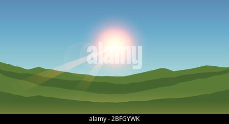 Berglandschaft an einem sonnigen Tag im Sommer Vektorgrafik EPS10 Stock Vektor