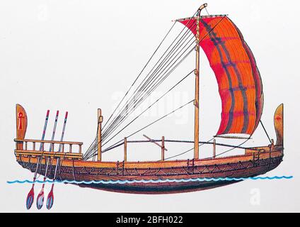 Altes ägyptisches Handelsschiff Stockfoto