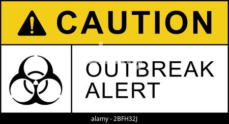 Warnplakat für Biohazard-Warnung bei Quarantäne-Ausbruch. Warnschilder für Biogefährdung. Kein Eintrag. Prävention von Krankheiten. Sicherheitsschild. Vektor. Eps 10. Stock Vektor