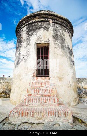 38/5000 Blick auf die Mauern cartagena kolumbien, die Mauern von Cartagena Stockfoto