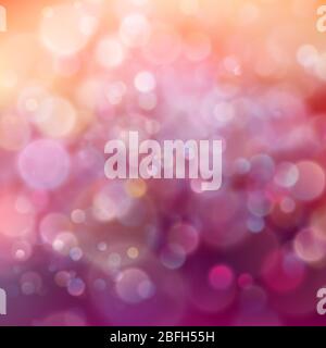 Schöne rosa und orange magischer Glitter Lichter Bokeh Hintergrund mit Vignette. EPS 10 Stock Vektor