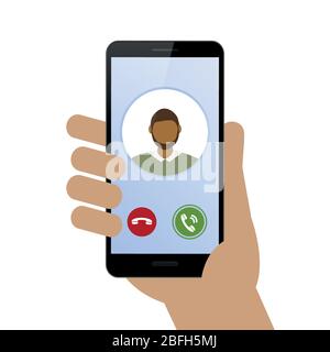 Anrufende Person mit Smartphone avatar auf weißem Hintergrund Vektor-illustration EPS 10 isoliert Stock Vektor