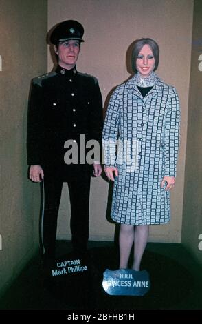 Wachsfiguren von Kapitän Mark Phillips und Prinzessin Anne in Louis Tussaud´s, April 1979, Brighton, England, Großbritannien Stockfoto