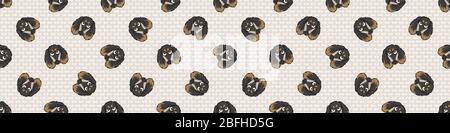 Hand gezeichnet niedlichen saluki Welpe Gesicht Rasse nahtlose Border Muster. Reinrassige Stammbaum Hund Hintergrund. Hundeliebhaber Barsoi Haustier Washi Band. Zwinger Stock Vektor