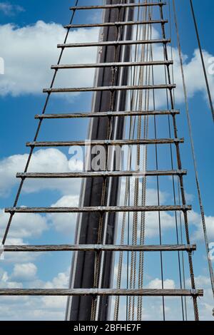 Leiter auf Mast Stockfoto