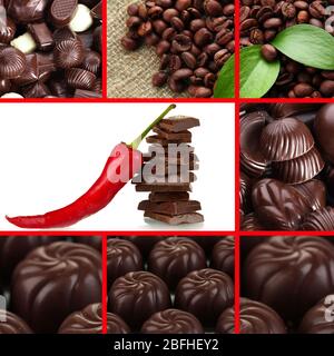 Schokolade-collage Stockfoto