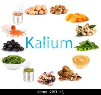 Produkte mit Kalium Stockfoto