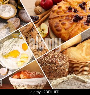 Collage mit hausgemachten Kuchen Stockfoto
