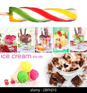 Collage aus leckeren Eis Stockfoto