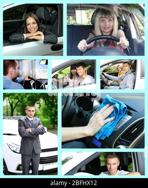 Collage für Autofahren Stockfoto