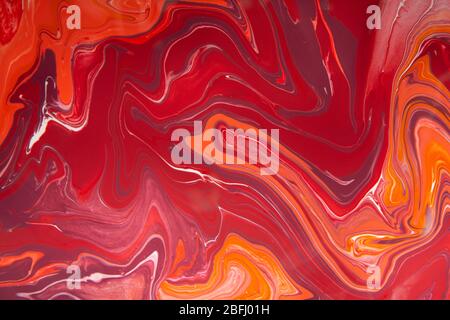 Rot und orange abstrakter Hintergrund mit gemischten Aquarellen Stockfoto
