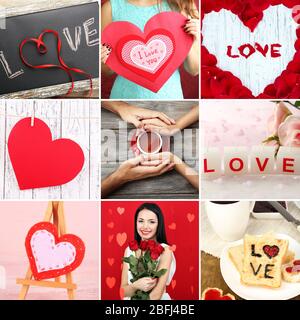 Fotolage zum Valentinstag Stockfoto