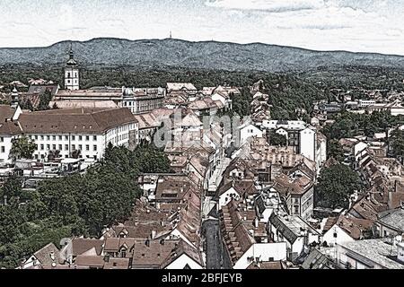 Die Radiceva Straße (radiceva Ulica) ist eines der ältesten und bekanntesten Straßen in Zagreb, Kroatien, Europa Stockfoto