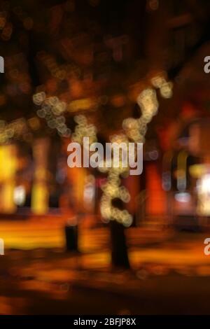 Abstraktes Bild von Nachtlichtern in der Stadt bei Nacht Stockfoto