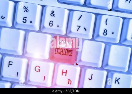 Handschrift text wissenschaftliche Exzellenz. Konzeptionelle Foto hohe Qualitäten und Superior perforanalysisce Stockfoto