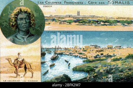Reich kolonialfrancais : Colonies de l'afrique orientale, cote francaise des Somalis, actuelle Dschibuti (Französisch Besitzungen und Kolonien : französisch EA Stockfoto
