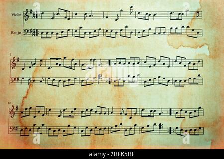 Hintergrund Musik Noten Stockfoto