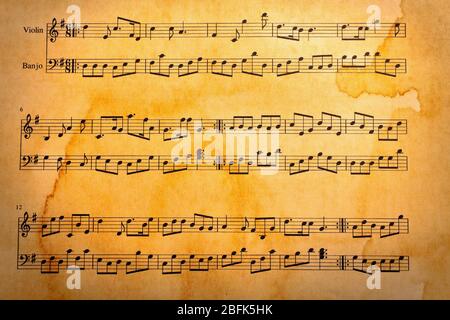 Hintergrund Musik Noten Stockfoto