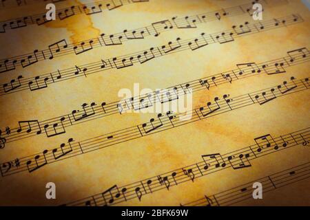 Hintergrund Musik Noten Stockfoto