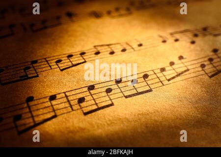 Hintergrund Musik Noten Stockfoto