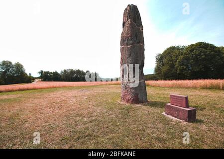 Menhir Gollenstein bei Blieskastel V. Stockfoto