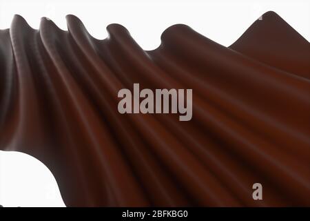 Wellen aus Karamell und Schokolade, 3d-Rendering. Digitale Computerzeichnung. Stockfoto