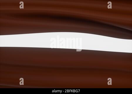 Wellen aus Karamell und Schokolade, 3d-Rendering. Digitale Computerzeichnung. Stockfoto