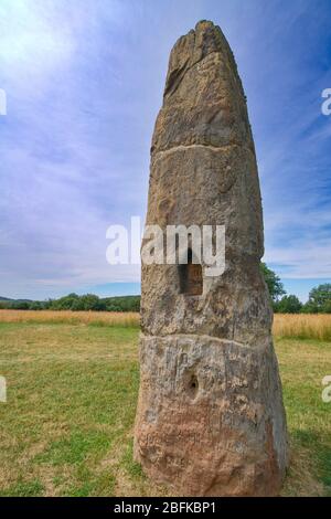 Menhir Gollenstein bei Blieskastel V. Stockfoto