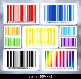 Helle Barcodes auf abstraktem Hintergrund. Vektorbild Stockfoto