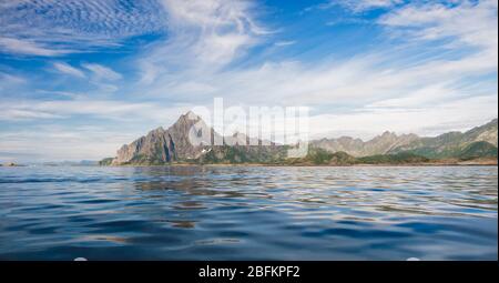 Panorama von Lofoten Norwegen, Panorama, Urlaubsreisekonzept Stockfoto