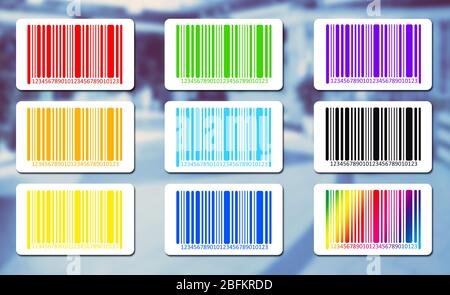 Helle Barcodes auf abstraktem Hintergrund. Vektorbild Stockfoto