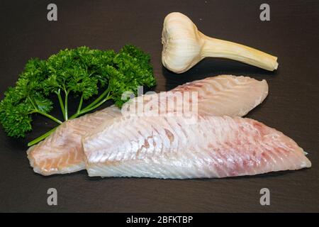 Fischfilet mit rotem Schnapper Sebastes norvegicus Stockfoto