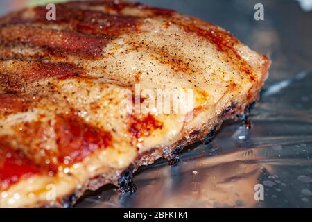 Rohes Barbecue Schwein Spareribs Stockfoto