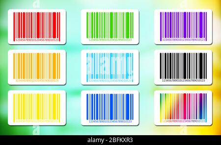 Helle Barcodes auf abstraktem Hintergrund. Vektorbild Stockfoto