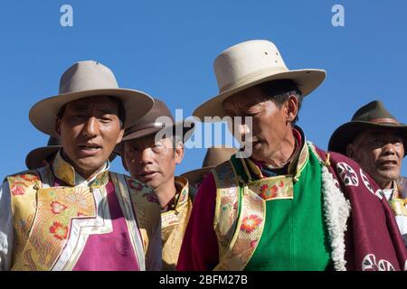 Buddhistisches Hochzeitsfest. Shangri La China 2019 Stockfoto