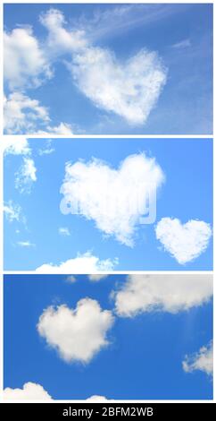 Collage aus Wolken in Herzform Stockfoto