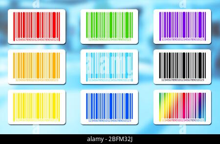 Helle Barcodes auf abstraktem Hintergrund. Vektorbild Stockfoto