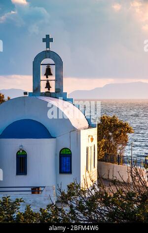 Die Kapelle von Agia Marina (Saint Marina) befindet sich in der Nähe von Archangelos Küstendorf in Lakonia, Peloponnes, Griechenland Stockfoto