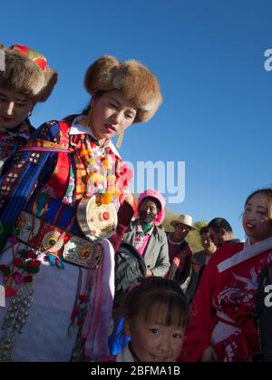 Buddhistisches Hochzeitsfest. Shangri La China 2019 Stockfoto